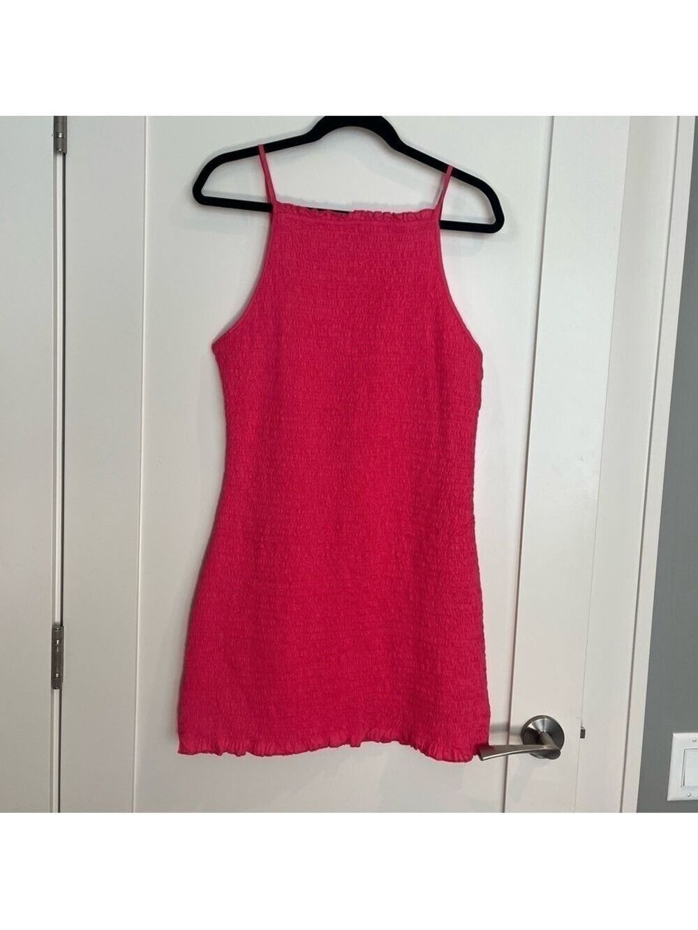 Free People Iyla Smocked Mini Dress Pink XL Adjustable Straps - Picture 2 of 14